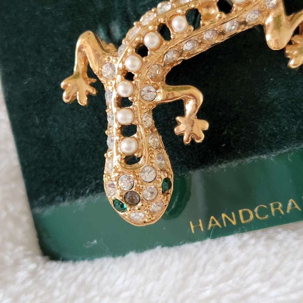 Salamander Brooch Pin Pendant Goldtone NWT - Picture 5 of 16